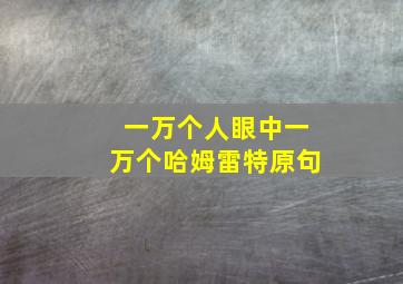 一万个人眼中一万个哈姆雷特原句