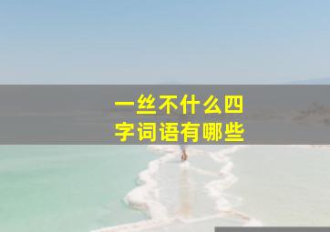 一丝不什么四字词语有哪些