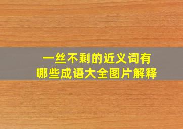 一丝不剩的近义词有哪些成语大全图片解释