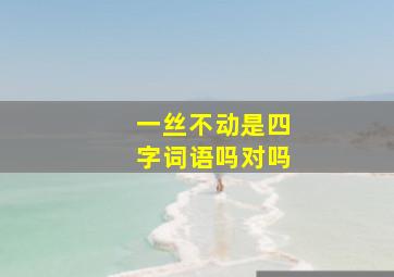 一丝不动是四字词语吗对吗