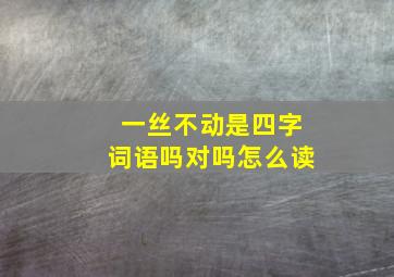 一丝不动是四字词语吗对吗怎么读