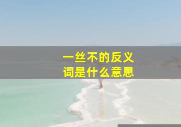 一丝不的反义词是什么意思