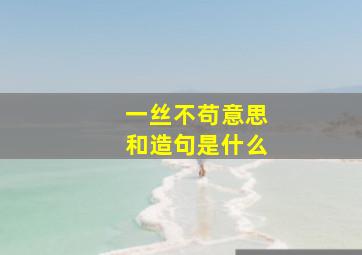 一丝不苟意思和造句是什么