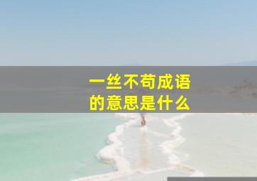 一丝不苟成语的意思是什么