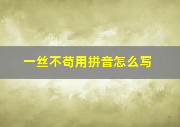 一丝不苟用拼音怎么写