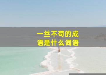 一丝不苟的成语是什么词语