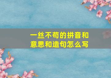 一丝不苟的拼音和意思和造句怎么写