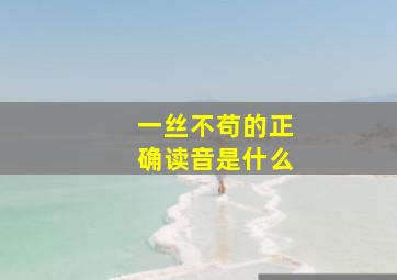 一丝不苟的正确读音是什么