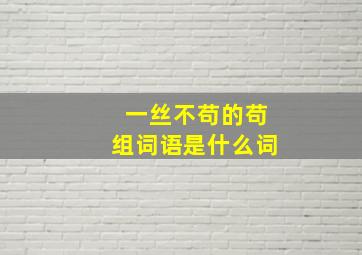 一丝不苟的苟组词语是什么词