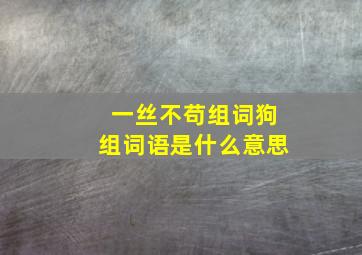 一丝不苟组词狗组词语是什么意思