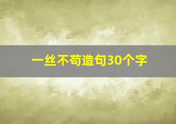 一丝不苟造句30个字