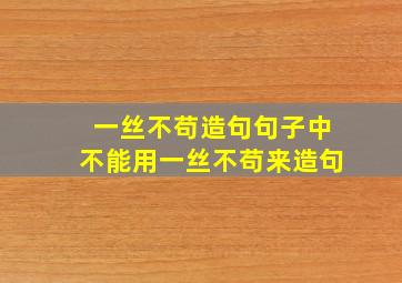 一丝不苟造句句子中不能用一丝不苟来造句