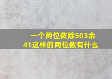 一个两位数除503余41这样的两位数有什么