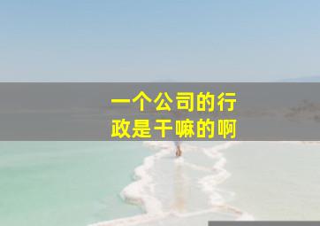 一个公司的行政是干嘛的啊