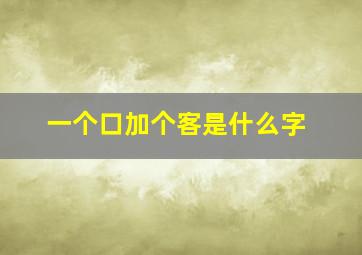 一个口加个客是什么字