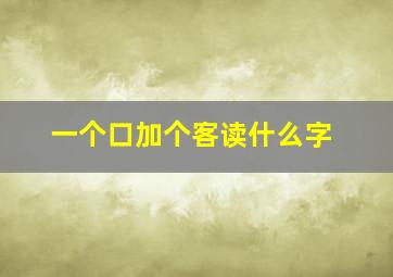 一个口加个客读什么字