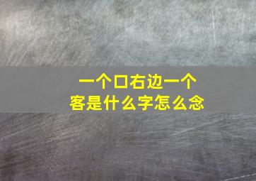 一个口右边一个客是什么字怎么念