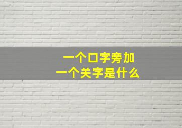 一个口字旁加一个关字是什么