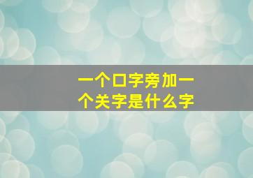 一个口字旁加一个关字是什么字