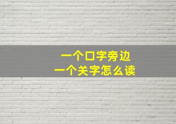 一个口字旁边一个关字怎么读