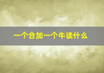 一个合加一个牛读什么