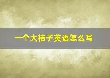 一个大桔子英语怎么写