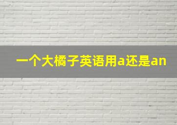 一个大橘子英语用a还是an