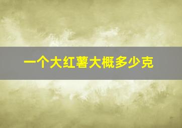 一个大红薯大概多少克