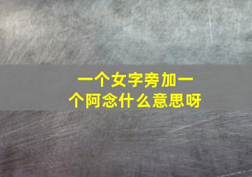 一个女字旁加一个阿念什么意思呀