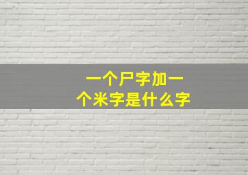 一个尸字加一个米字是什么字