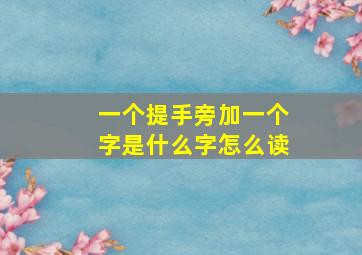 一个提手旁加一个字是什么字怎么读