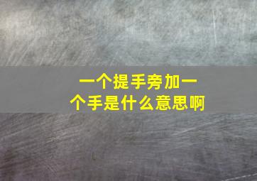 一个提手旁加一个手是什么意思啊