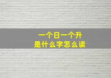 一个日一个升是什么字怎么读