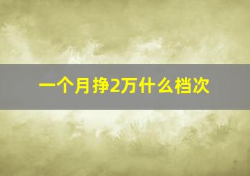 一个月挣2万什么档次