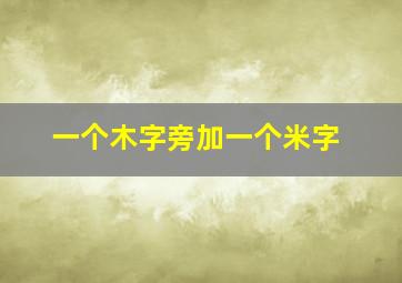 一个木字旁加一个米字