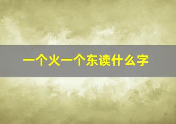 一个火一个东读什么字