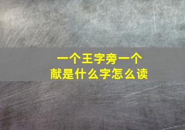 一个王字旁一个献是什么字怎么读