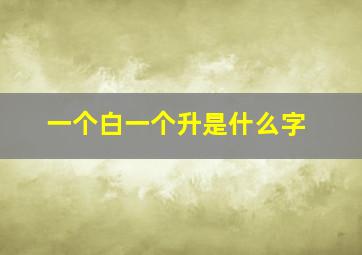 一个白一个升是什么字