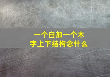 一个白加一个木字上下结构念什么