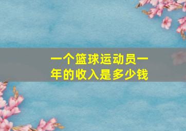 一个篮球运动员一年的收入是多少钱