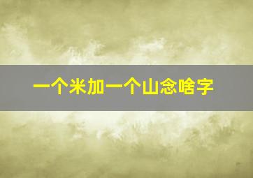 一个米加一个山念啥字