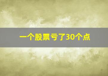 一个股票亏了30个点