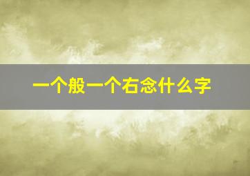 一个般一个右念什么字