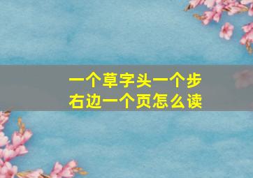 一个草字头一个步右边一个页怎么读