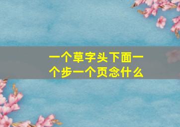 一个草字头下面一个步一个页念什么