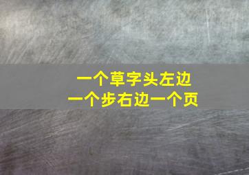 一个草字头左边一个步右边一个页