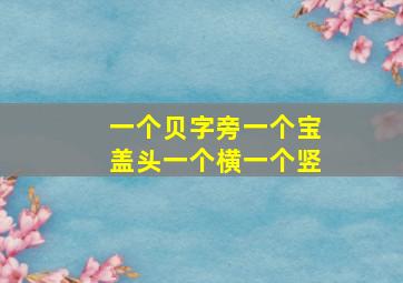 一个贝字旁一个宝盖头一个横一个竖