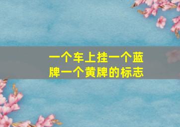 一个车上挂一个蓝牌一个黄牌的标志