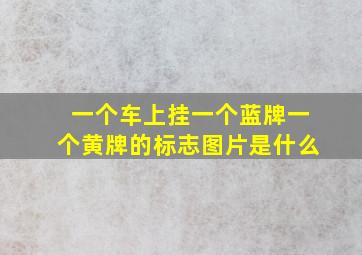 一个车上挂一个蓝牌一个黄牌的标志图片是什么