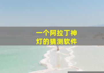 一个阿拉丁神灯的猜测软件